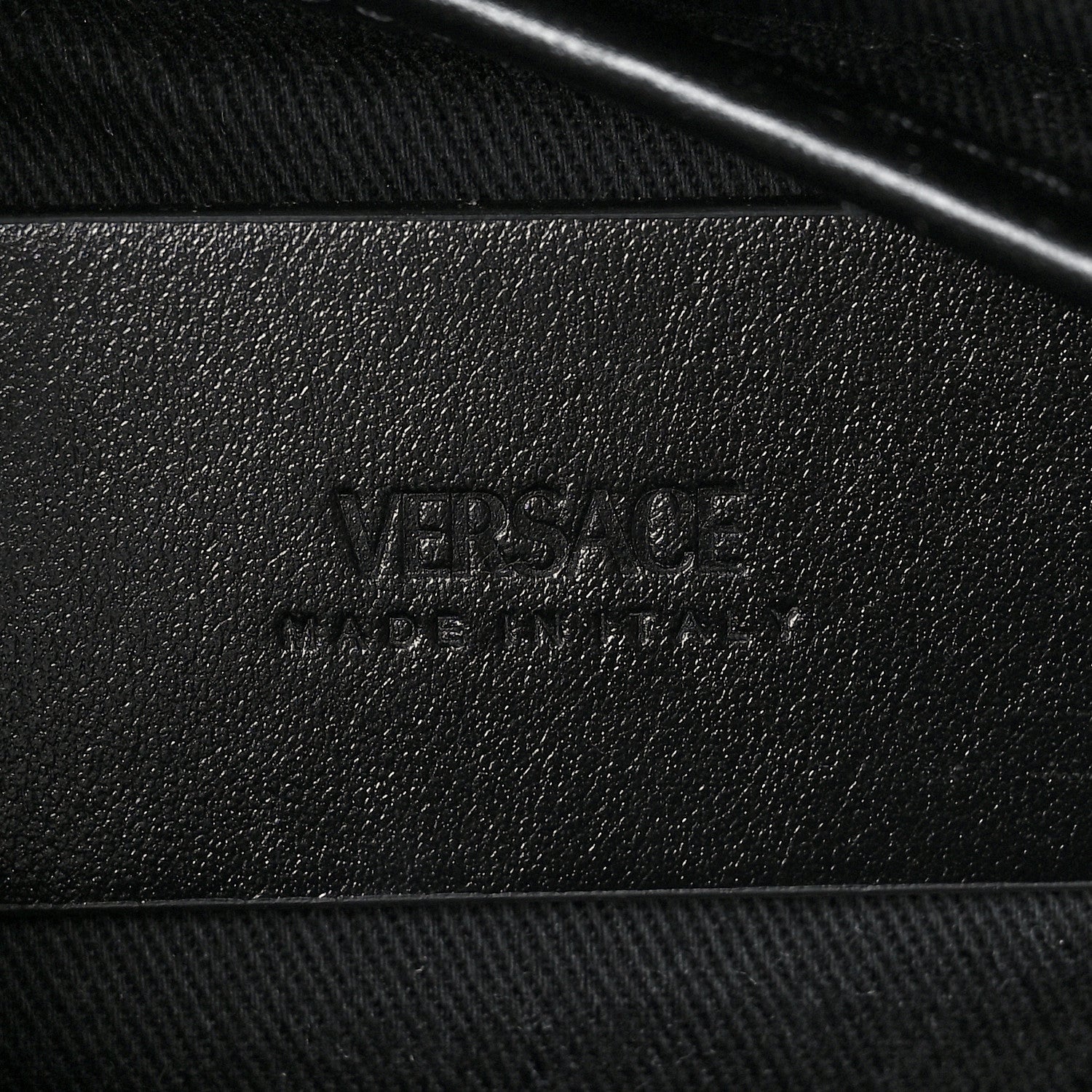 Versace Coated Canvas Calfskin La Greca Signature Backpack Black Khaki 7 of 9