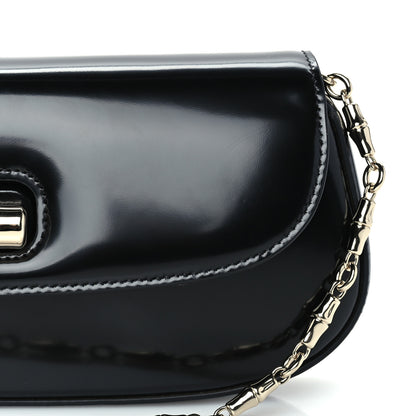Gucci Shiny Calfskin Small Bamboo Night Bag Black 6 of 8