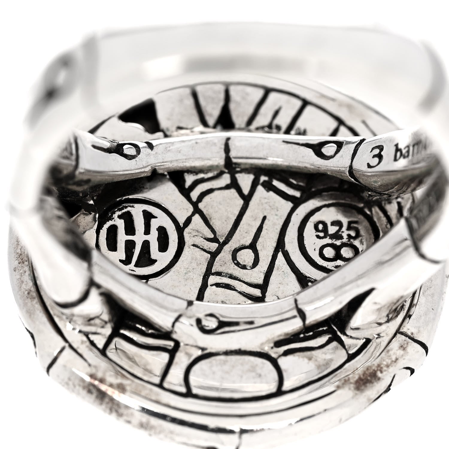 John Hardy Sterling Silver Blue Topaz Bamboo Ring 57 8 5 of 7