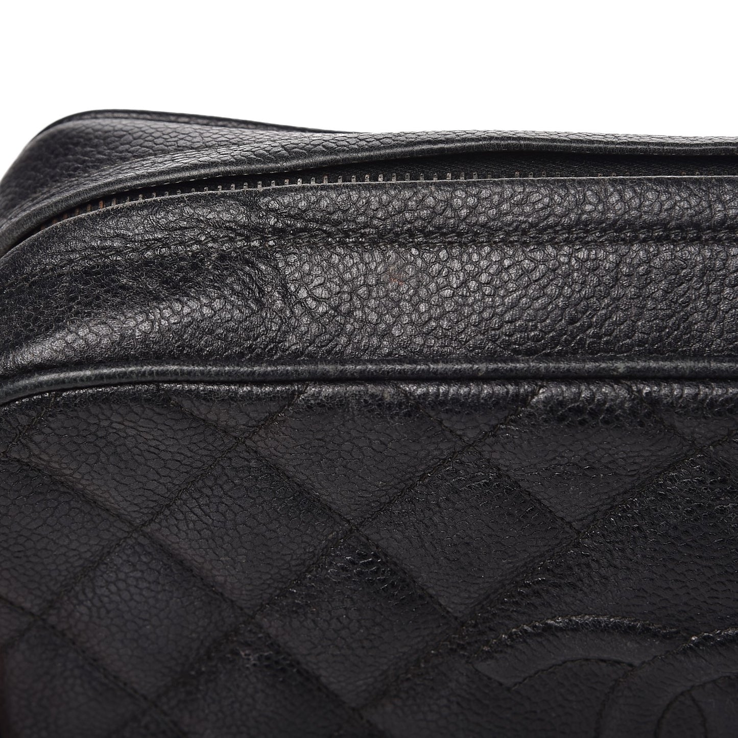 Caviar Quilted Camera Case Black