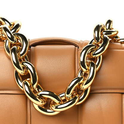 Bottega Veneta Lambskin Maxi Intreccio Padded Chain Cassette Crossbody Bag  Caramel 6 of 8