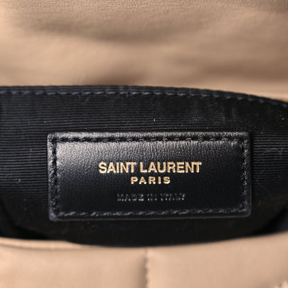 Saint Laurent Lambskin Quilted Toy Loulou Puffer Monogram Chain Satchel Dark Beige 5 of 8