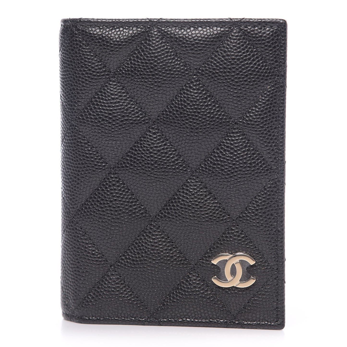 Caviar Quilted Card Holder Wallet Black