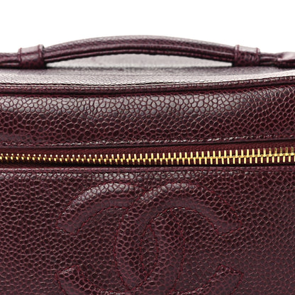 Chanel Caviar CC Vanity Cosmetic Case Burgundy 8 of 8
