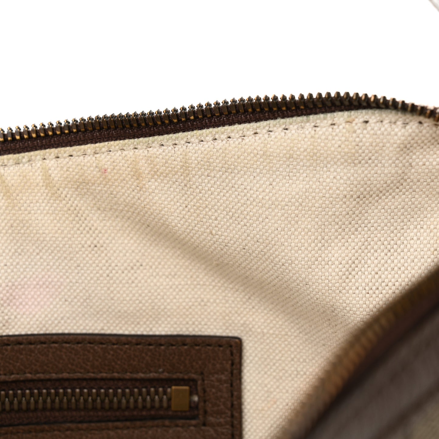 GG Supreme Monogram Web Small Ophidia Half Moon Hobo Brown