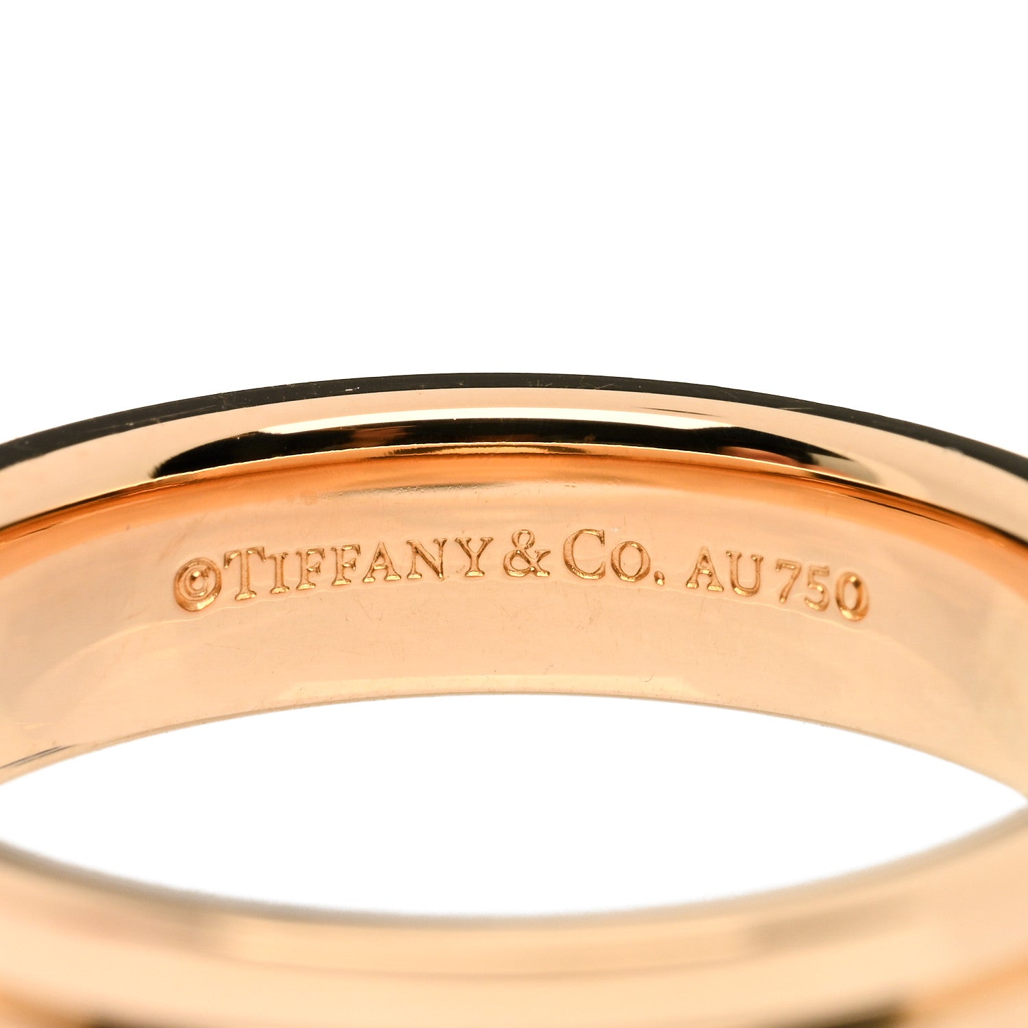 Tiffany 18K Rose Gold T Two Narrow Ring 54 7 4 of 4