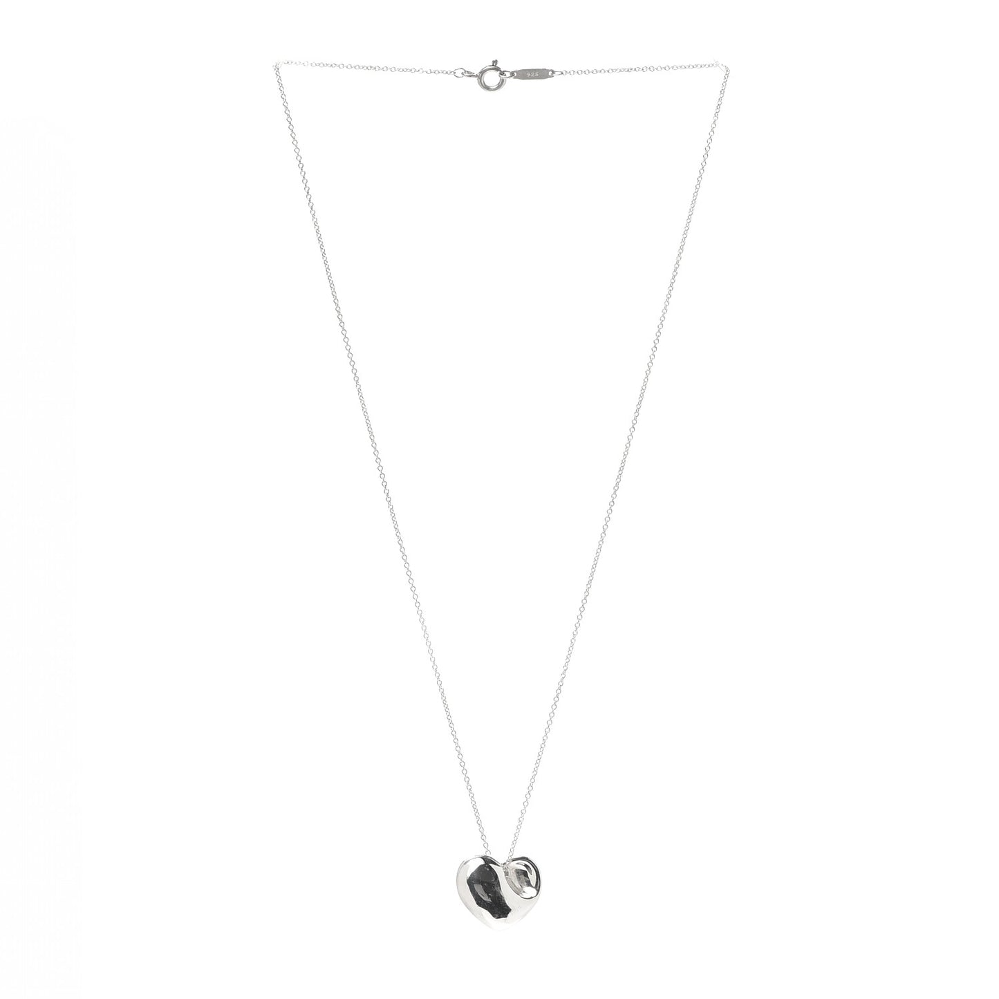 Sterling Silver Folded Heart Pendant Necklace