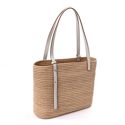 Loewe Raffia Square Small Basket Tote Bag Natural White 3 of 8