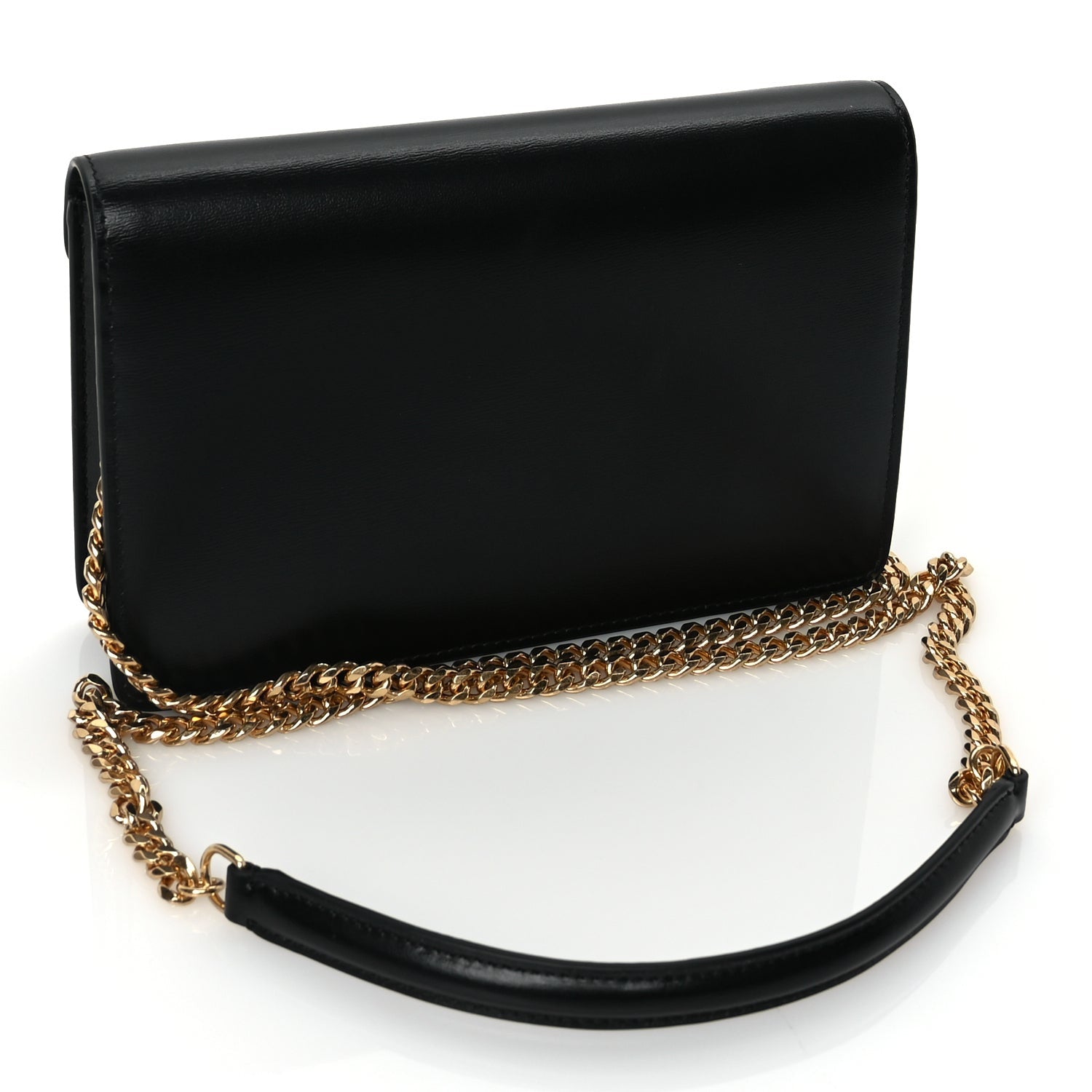 Celine Shiny Calfskin Triomphe Margo Wallet on Chain Black 2 of 8
