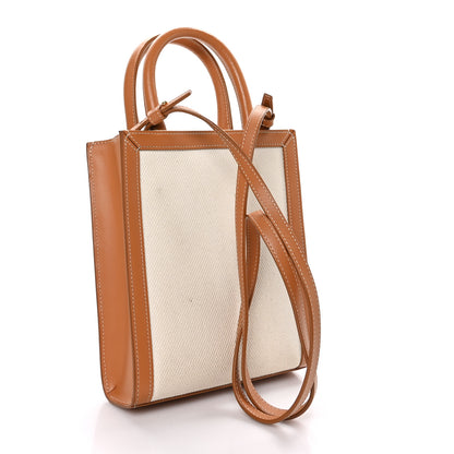 Celine Canvas Calfskin Mini Vertical Cabas Natural Tan 3 of 8