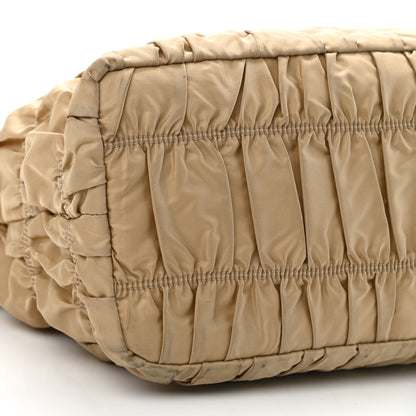 Prada Tessuto Nylon Gaufre Drawstring Tote Cammello 9 of 10