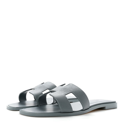 Hermes Epsom Oran Sandals 36 Gris Antarctique 3 of 9