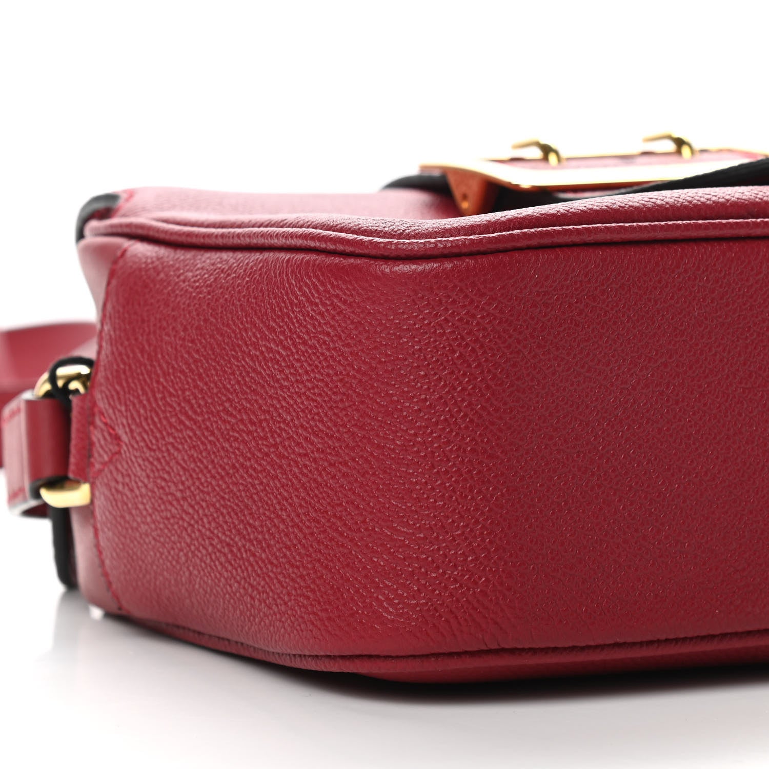 Burberry Soft Grain Calfskin Small Buckle Zip Bag Red 9 of 9