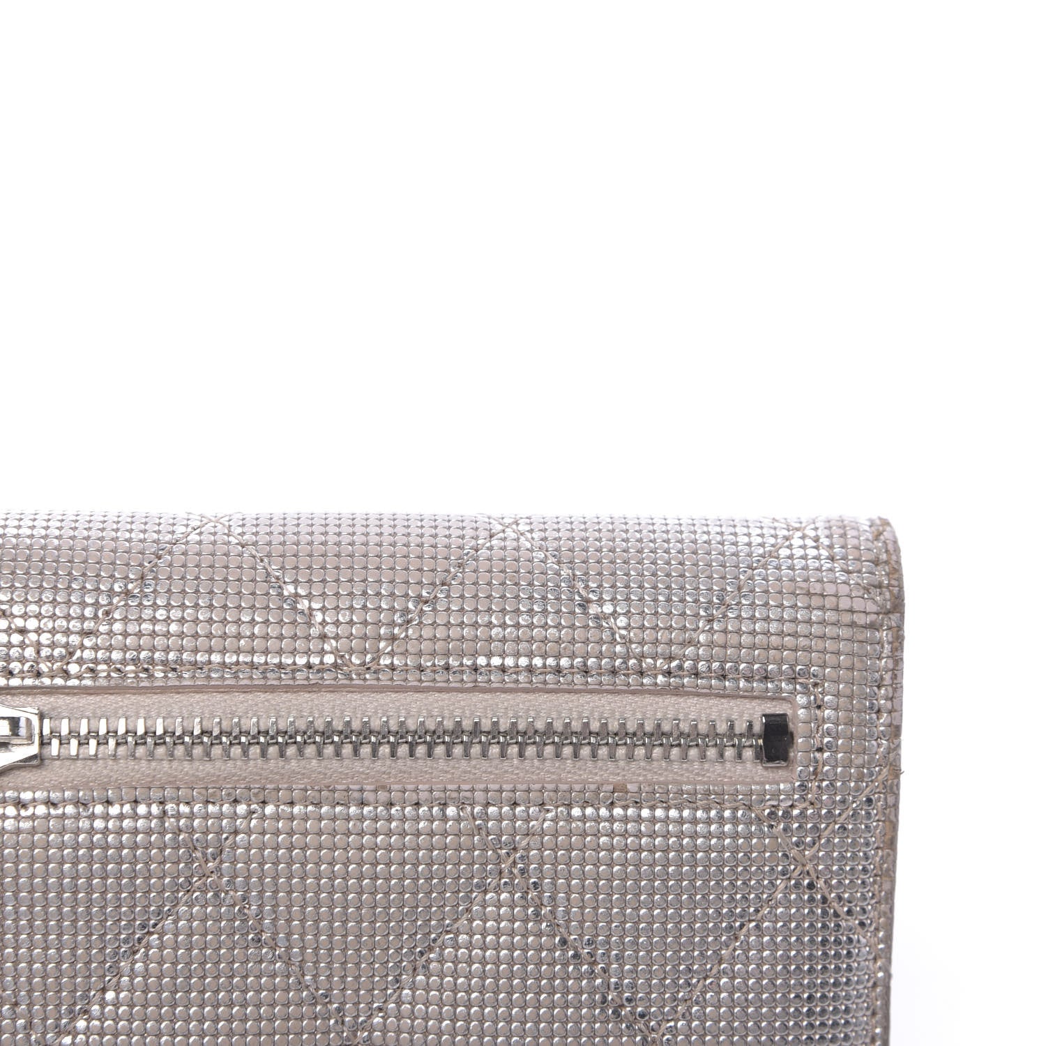 Chanel Metallic Calfskin Pixel Effect Quilted Compact Flap Wallet Gold 15 of 16
