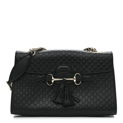 Gucci Microguccissima Medium Emily Chain Shoulder Bag Black 1 of 10