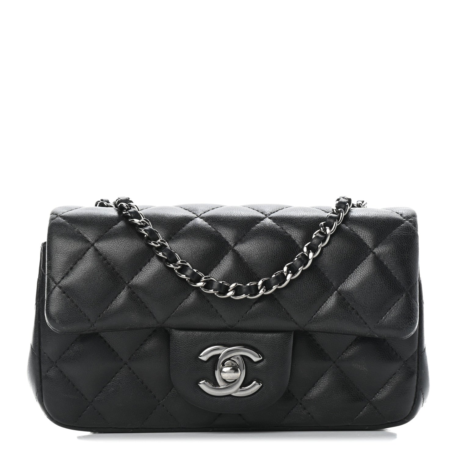Chanel Lambskin Quilted Extra Mini Rectangular Flap Black 1 of 6