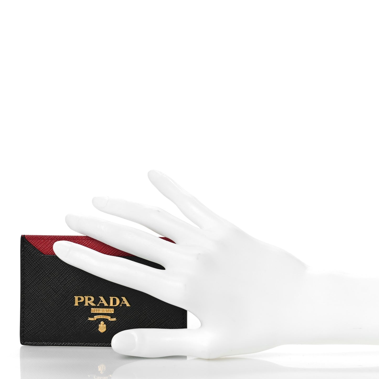 Saffiano Metal Card Case Black Fuoco