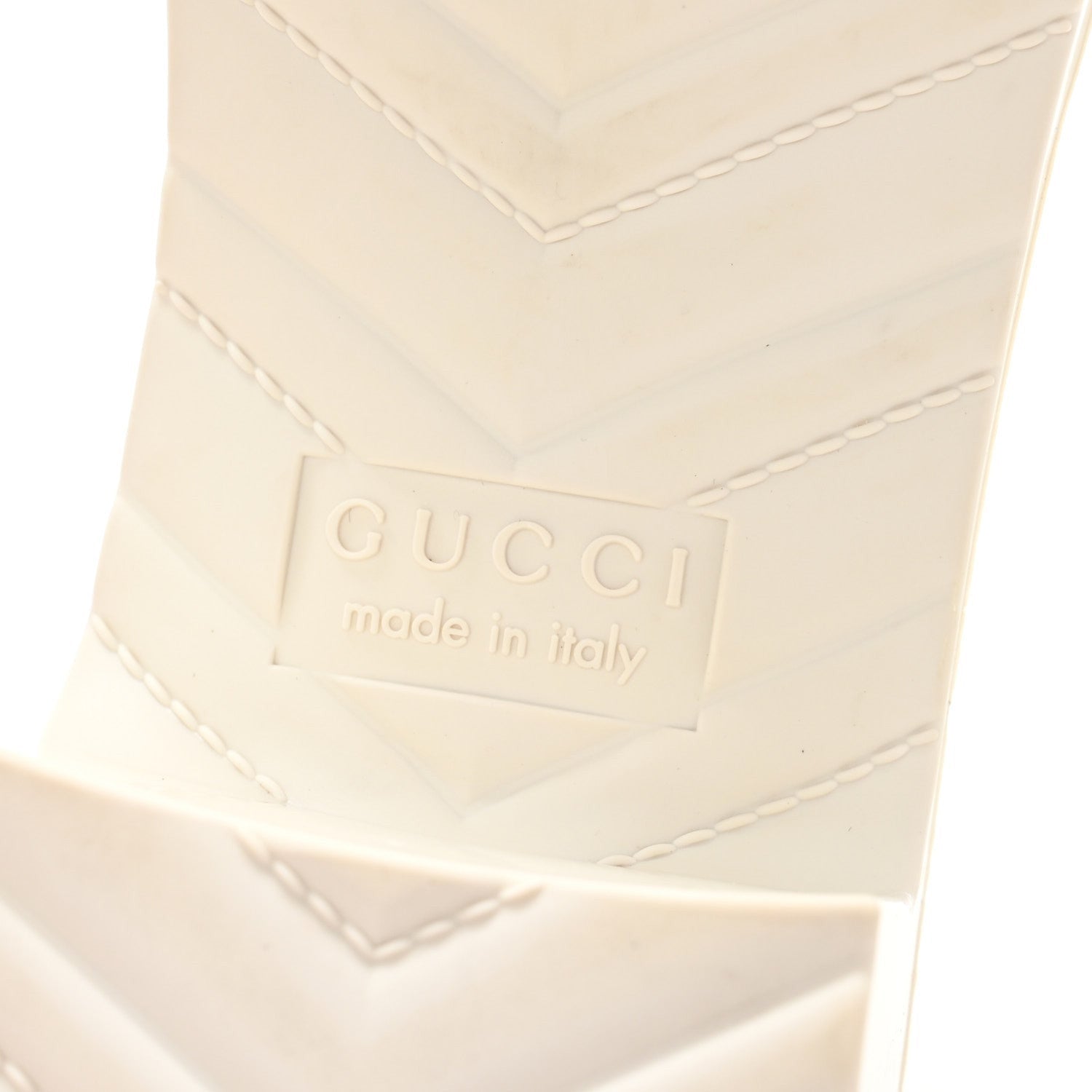 Gucci Rubber Logo Womens Platform 20/60mm Slide Sandals 38 Mystic White 7 of 7