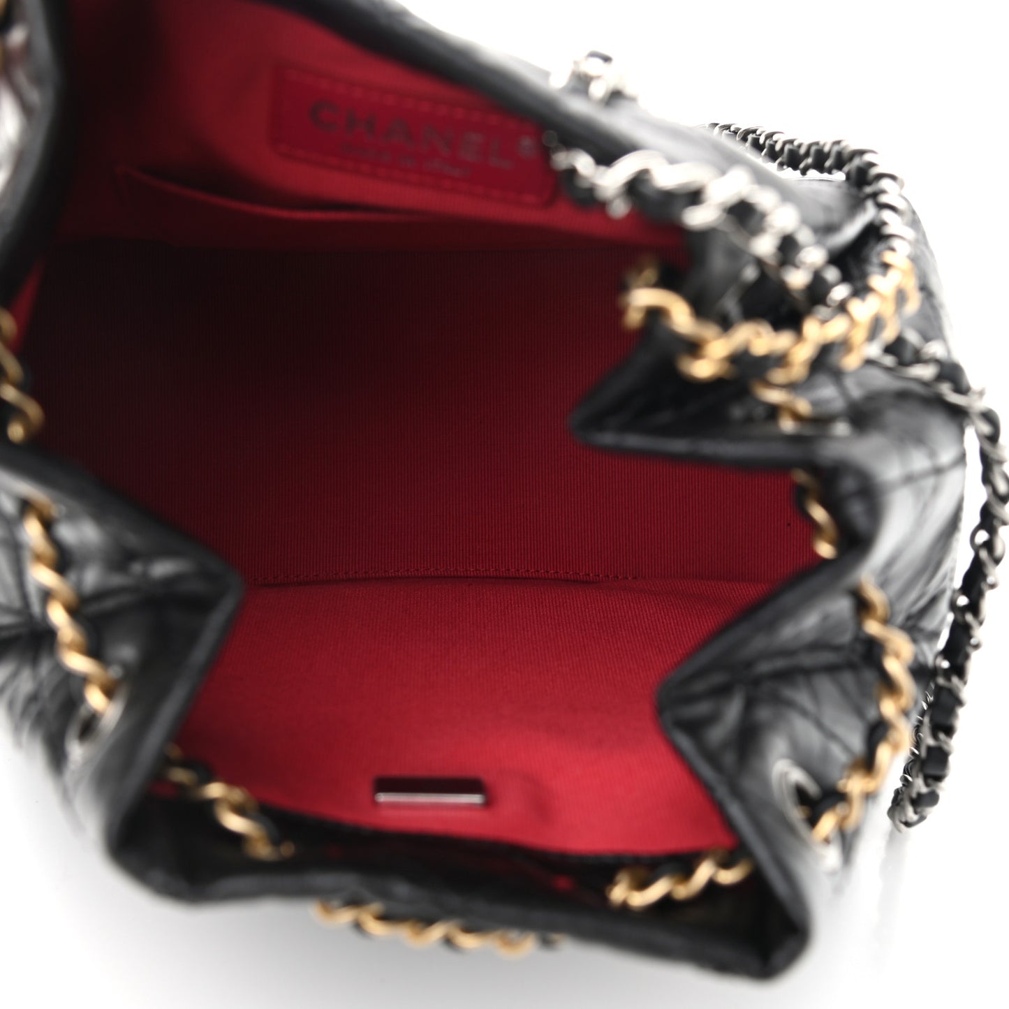 Aged Calfskin Quilted Small Gabrielle Backpack Black