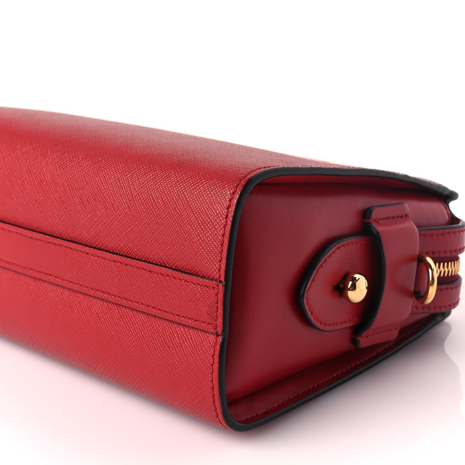 Prada Saffiano Soft Calfskin Esplanade Crossbody Bag Fuoco 8 of 8
