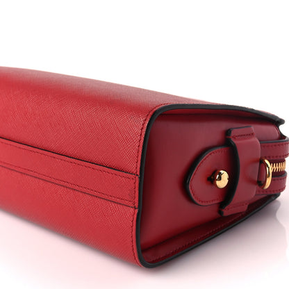 Prada Saffiano Soft Calfskin Esplanade Crossbody Bag Fuoco 8 of 8