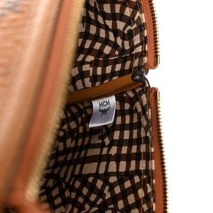 MCM Visetos Liz Shopper Tote Pouch Cognac 6 of 7