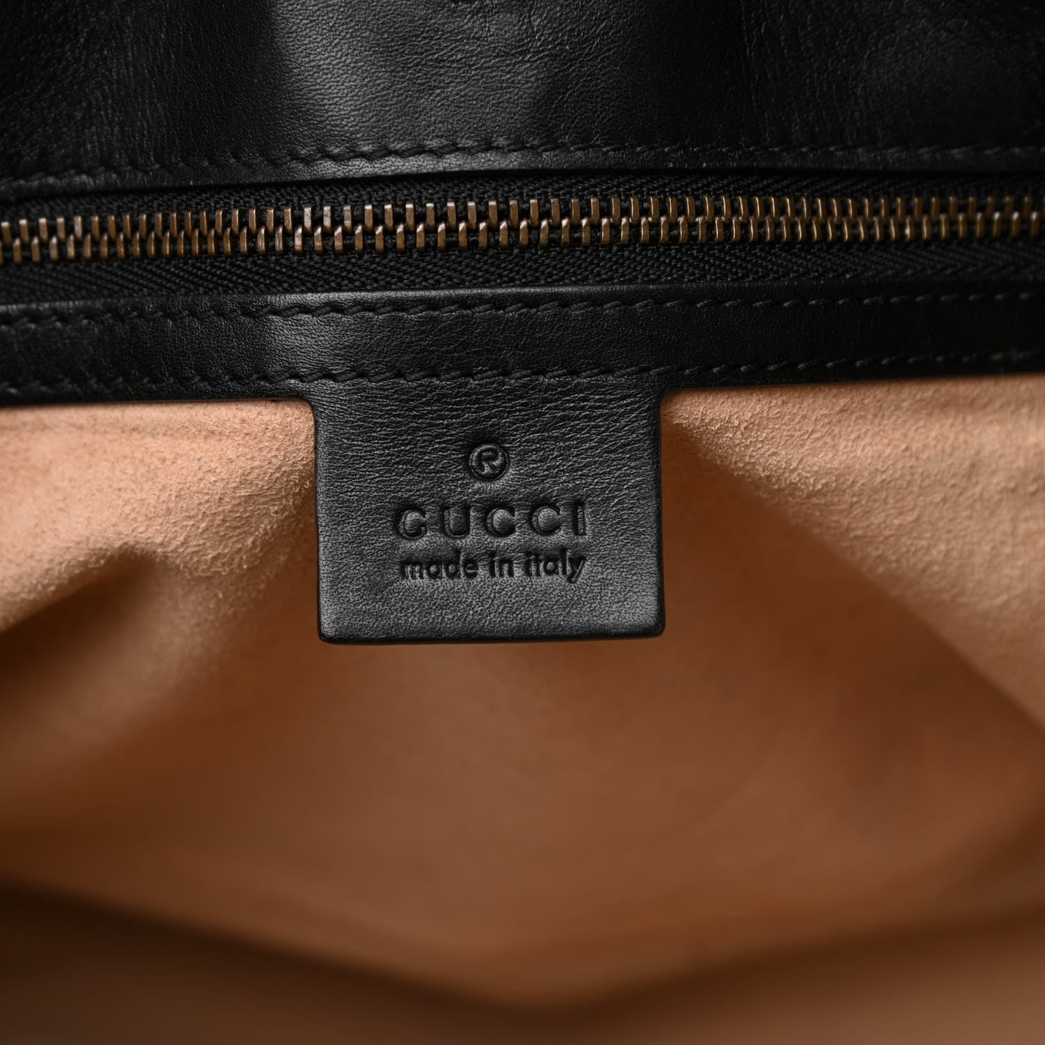 Gucci Calfskin Matelasse Medium GG Marmont Open Top Shoulder Bag Black 5 of 10