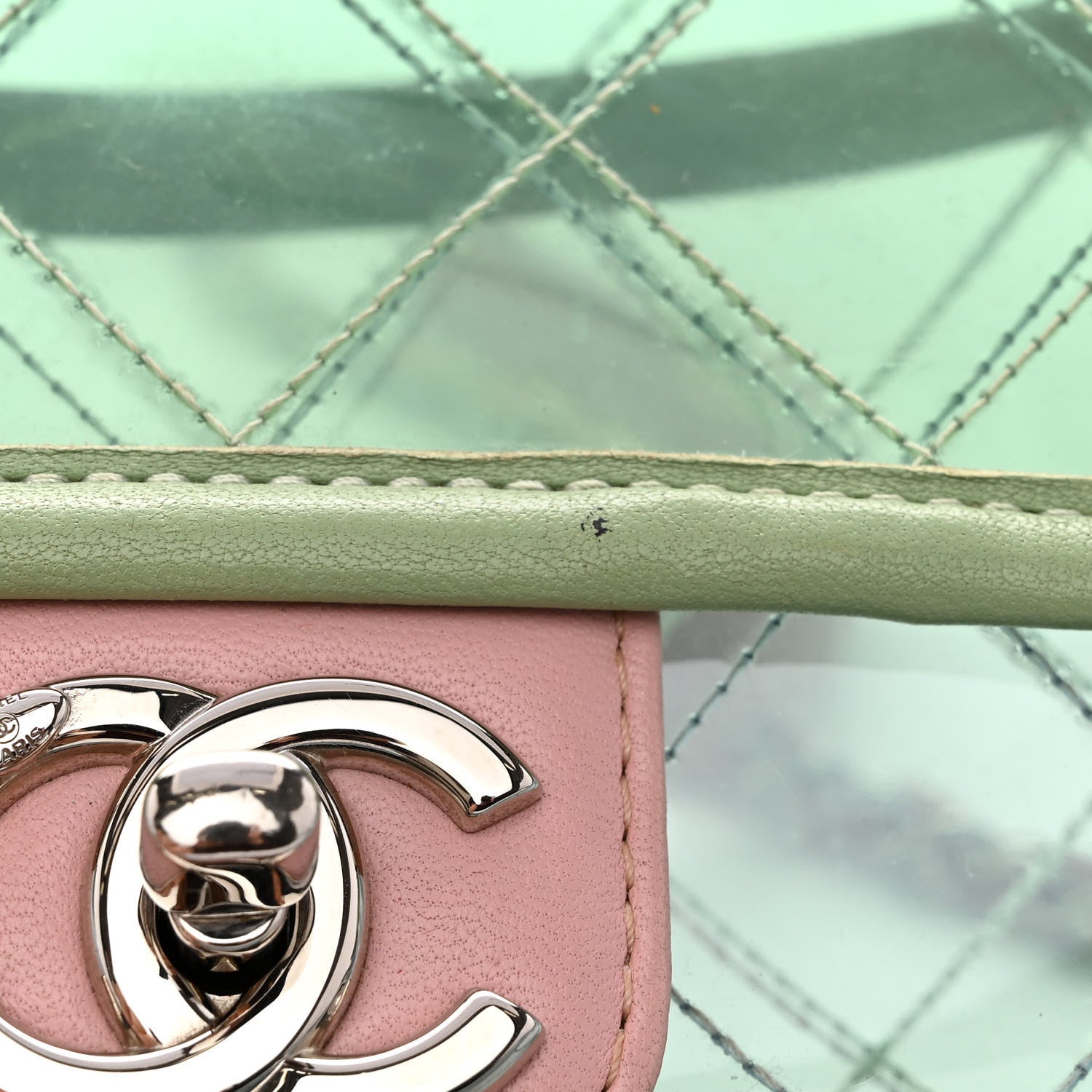 Chanel Lambskin PVC Quilted Medium Coco Splash Flap Blue Green 11 of 11
