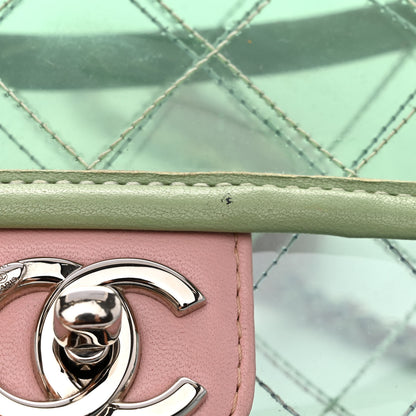Chanel Lambskin PVC Quilted Medium Coco Splash Flap Blue Green 11 of 11