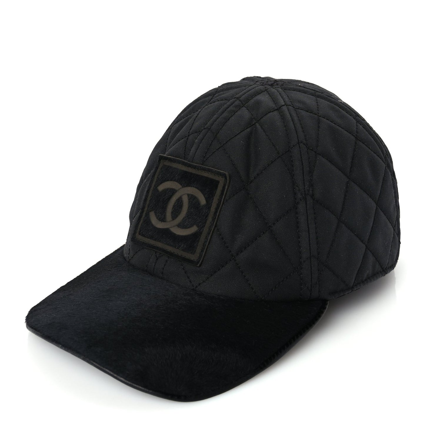 Nylon Pony Hair Quilted CC Cap M Black
