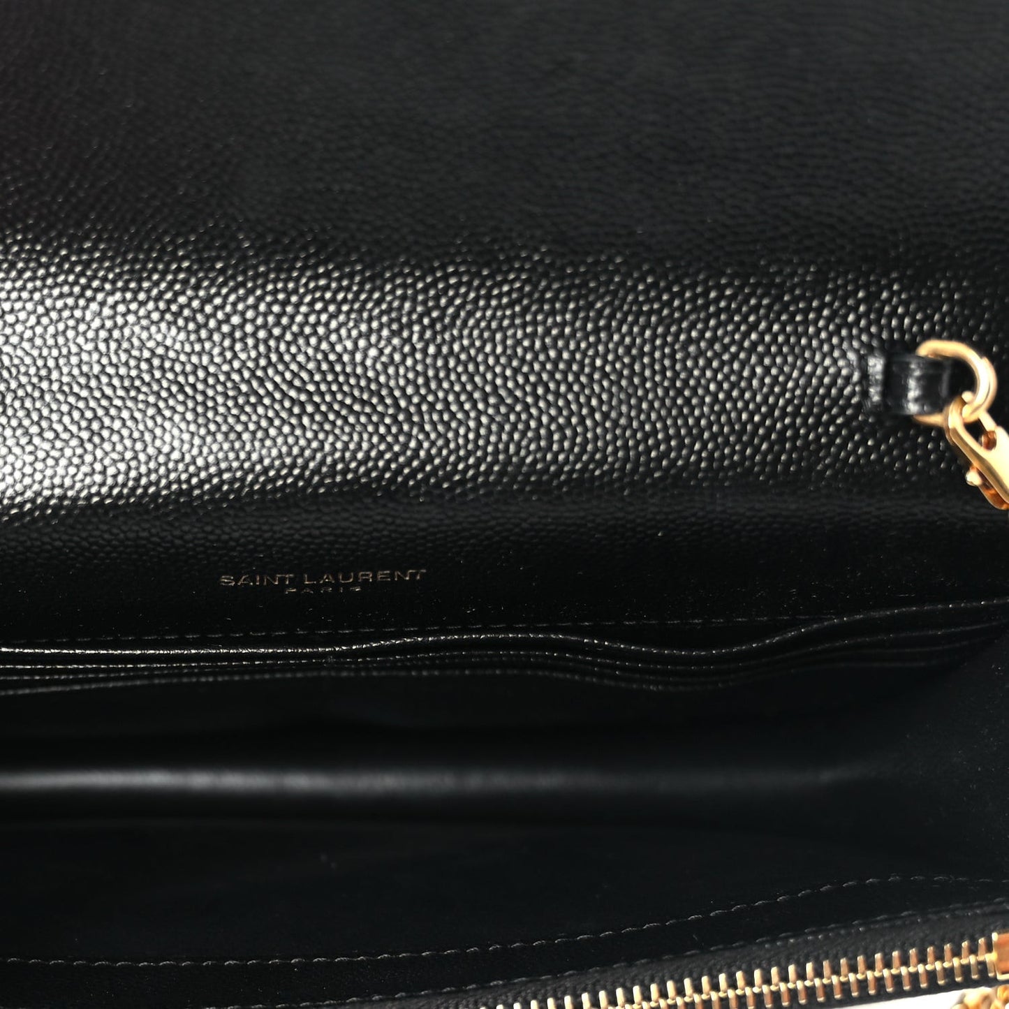 Grain De Poudre Matelasse Chevron Monogram Envelope Chain Wallet