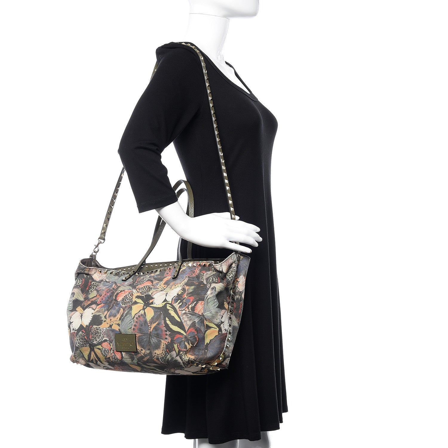 Valentino Garavani Canvas Camubutterfly Rockstud Crossbody Tote Multicolor 2 of 10