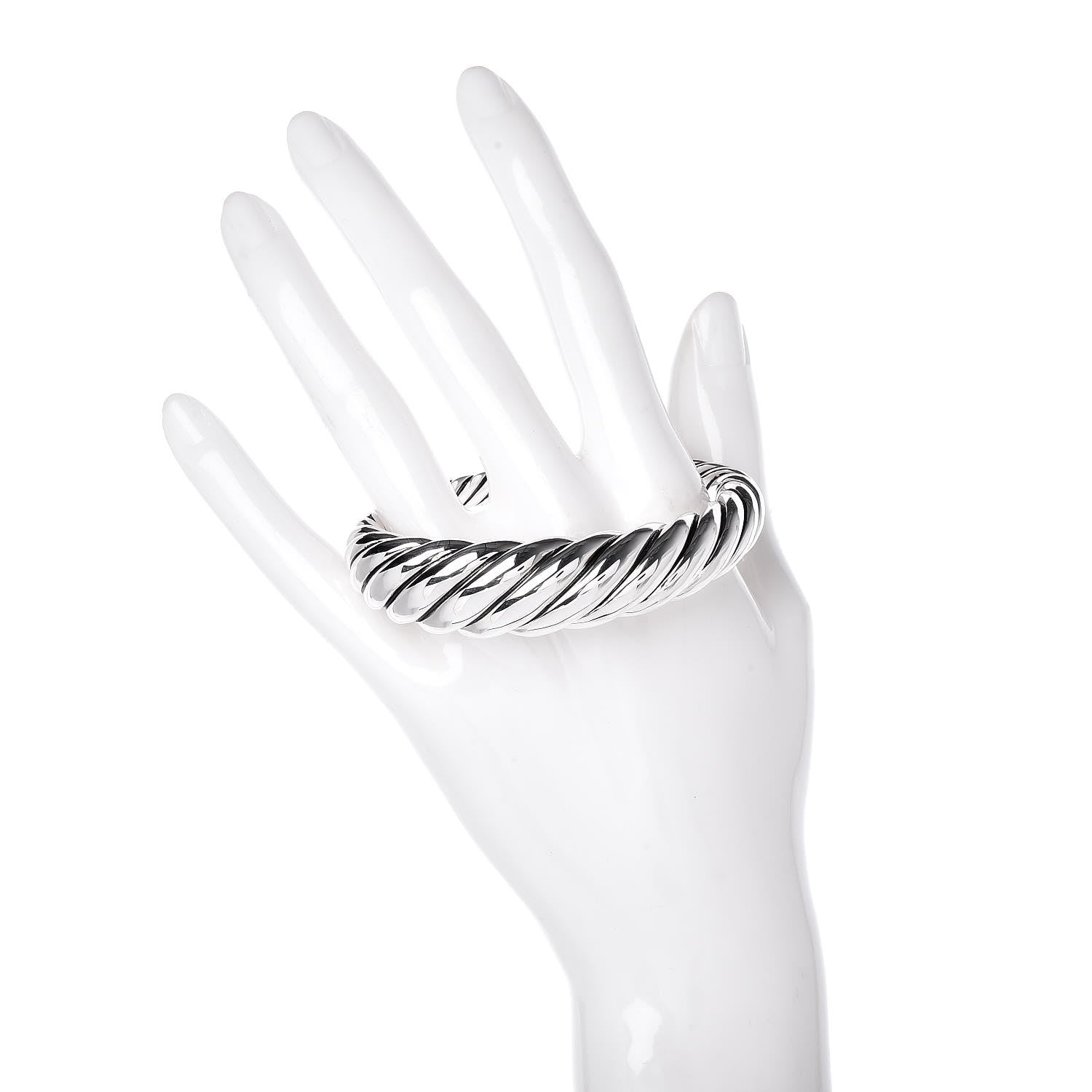 David Yurman Sterling Silver 17mm Pure Form Cable Bracelet 2 of 5