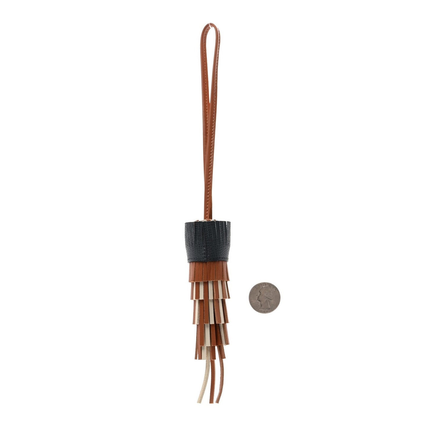 Milo Lambskin Epsom Chouette Bag Charm Gold Craie Misty White