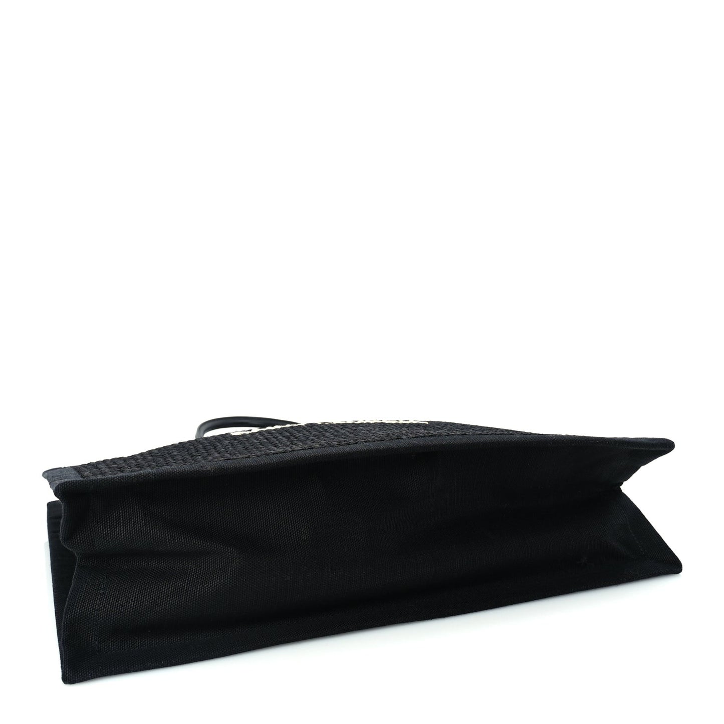 Raffia Linen Calfskin Rive Gauche Tote  Black