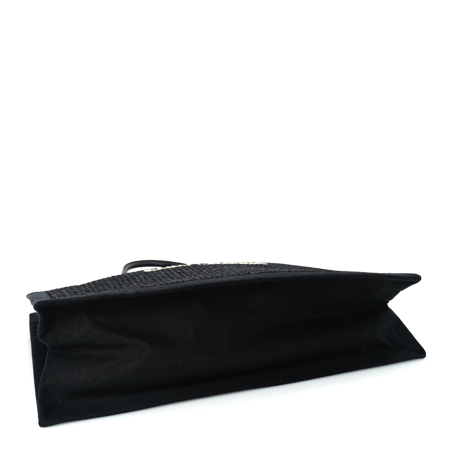 Saint Laurent Raffia Linen Calfskin Rive Gauche Tote  Black 3 of 8