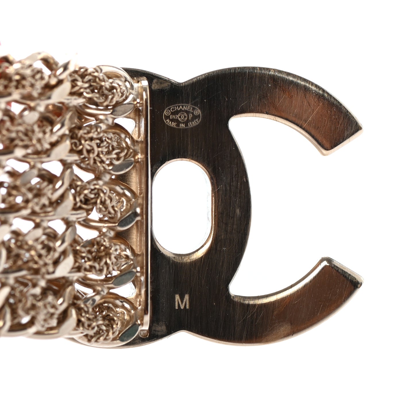 Metal CC Turnlock Multistrand Chain Bracelet M Gold