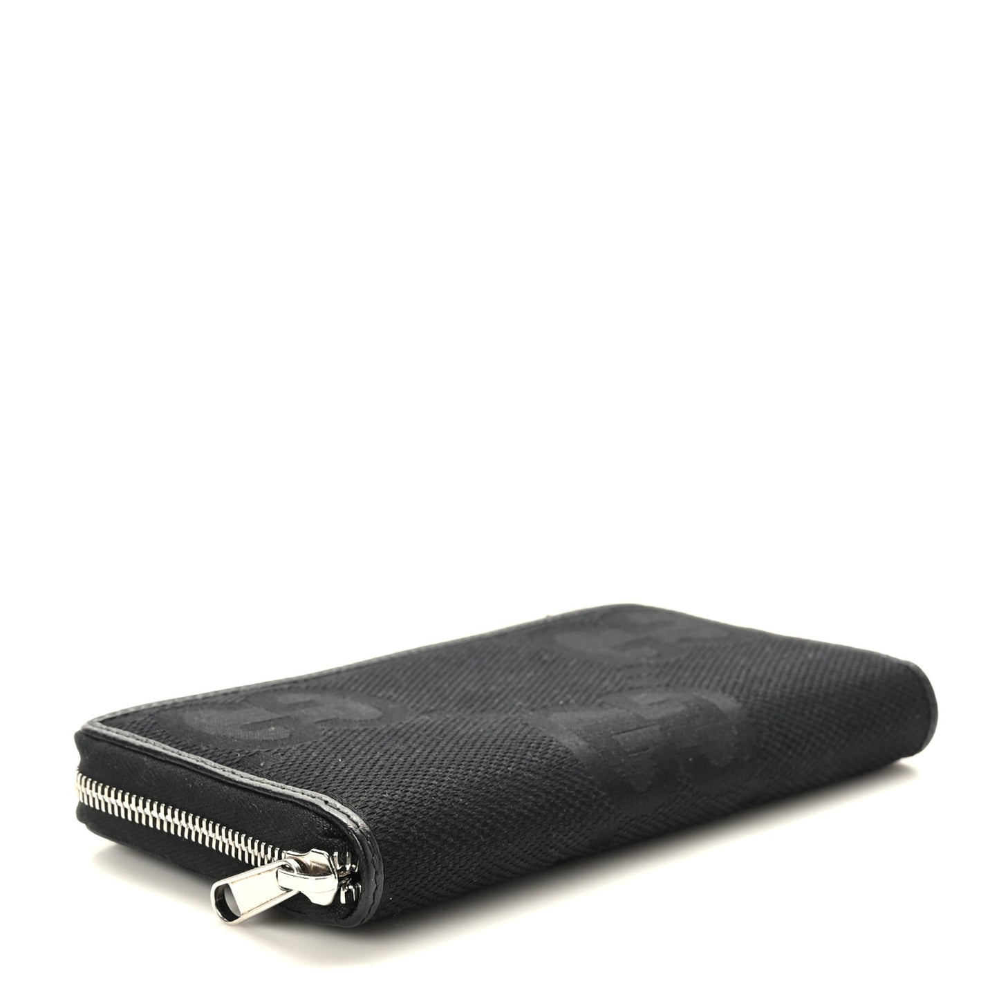 Canvas Monogram Jumbo GG Textured Dollar Calfskin Continental Wallet Black