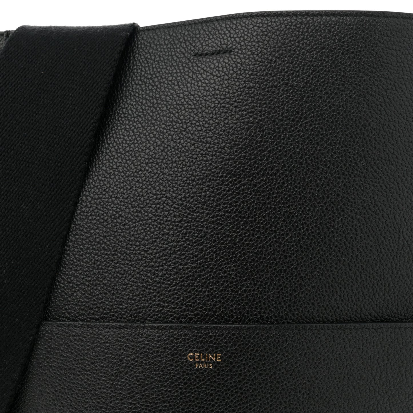 Soft Grained Calfskin Sangle Bucket Bag Black