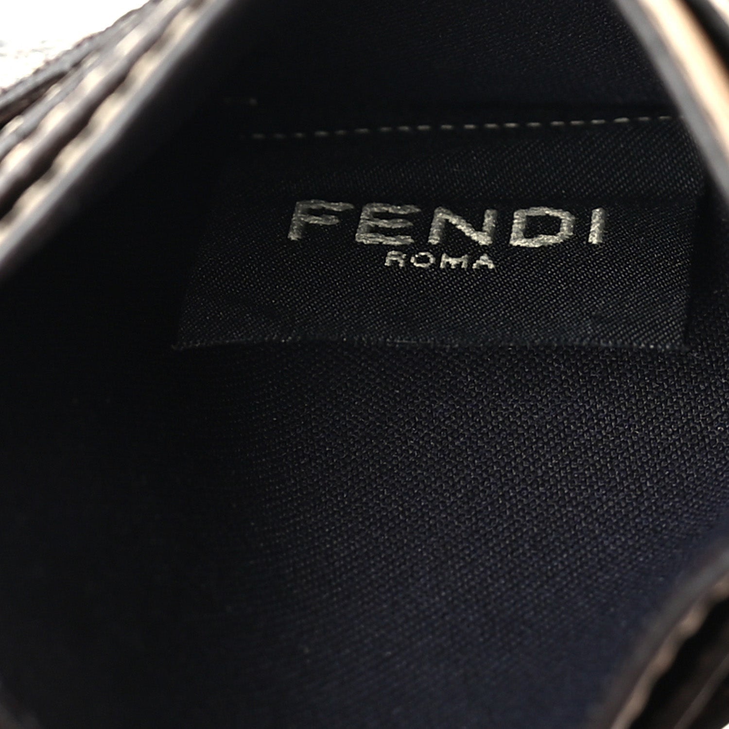 Fendi Fabric Jacquard FF 1974 Bouquet Print Card Holder Tobacco Brown Multicolour 7 of 7