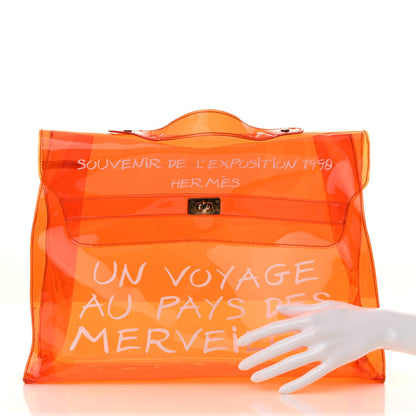 Hermes Vinyl Souvenir De L'Exposition Kelly Orange 2 of 7