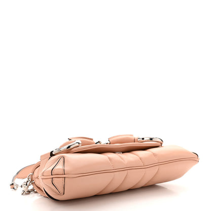 Gucci Nappa Vertical Matelasse Medium Maxi Horsebit Chain Shoulder Bag Rose Beige 4 of 7