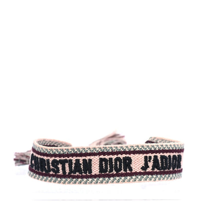 Christian Dior Woven Cotton J'Adior Friendship Bracelet Set Gold Pink 3 of 4