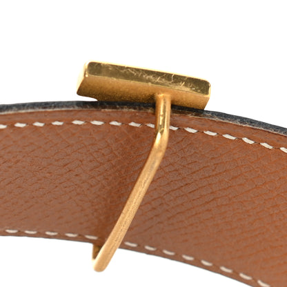 Hermes Ardennes Courchevel H Belt 65 Black Gold 8 of 10