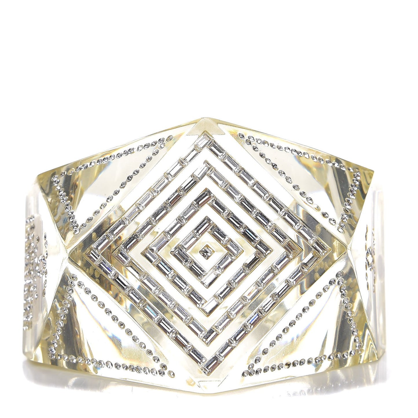 Lucite Baguette Crystal CC Cuff