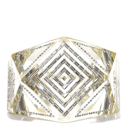 Chanel Lucite Baguette Crystal CC Cuff 1 of 6