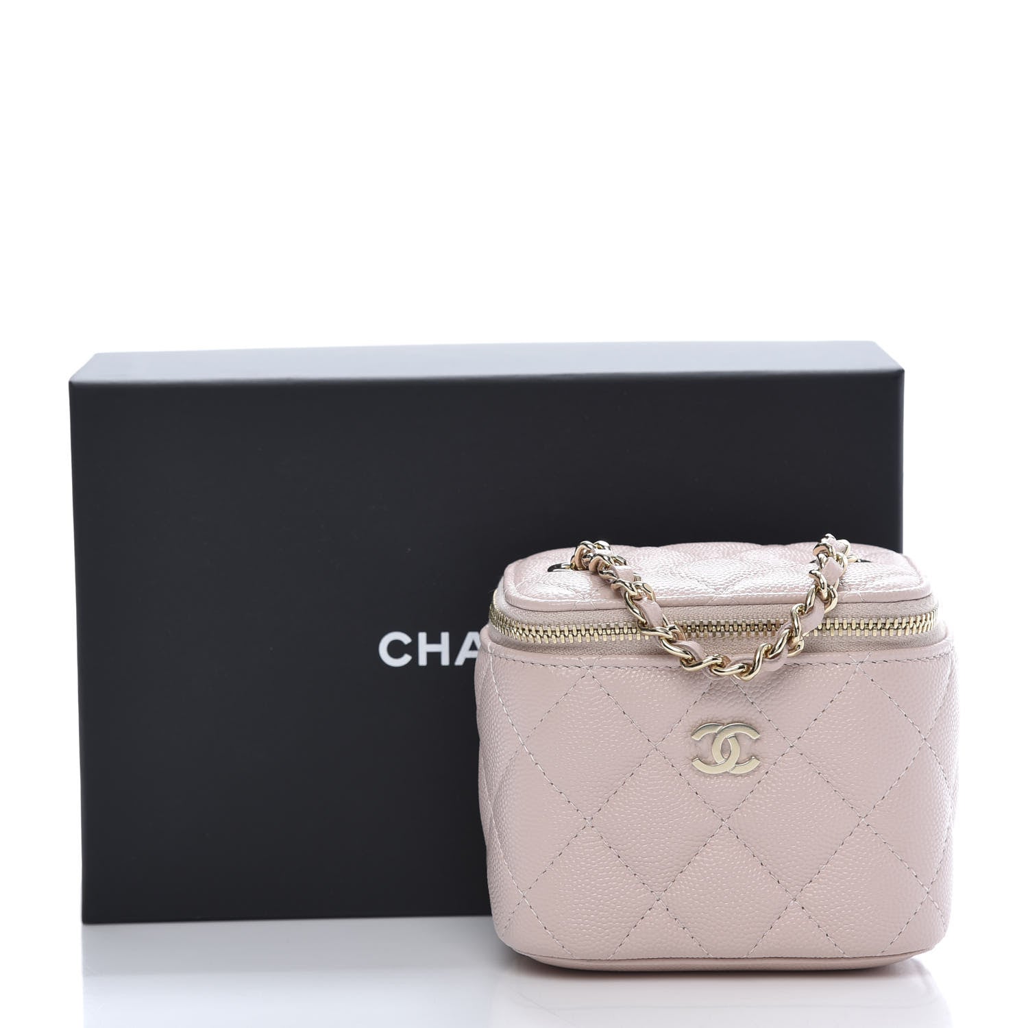 Chanel Caviar Quilted Mini Vanity Case With Chain Light Pink 11 of 11