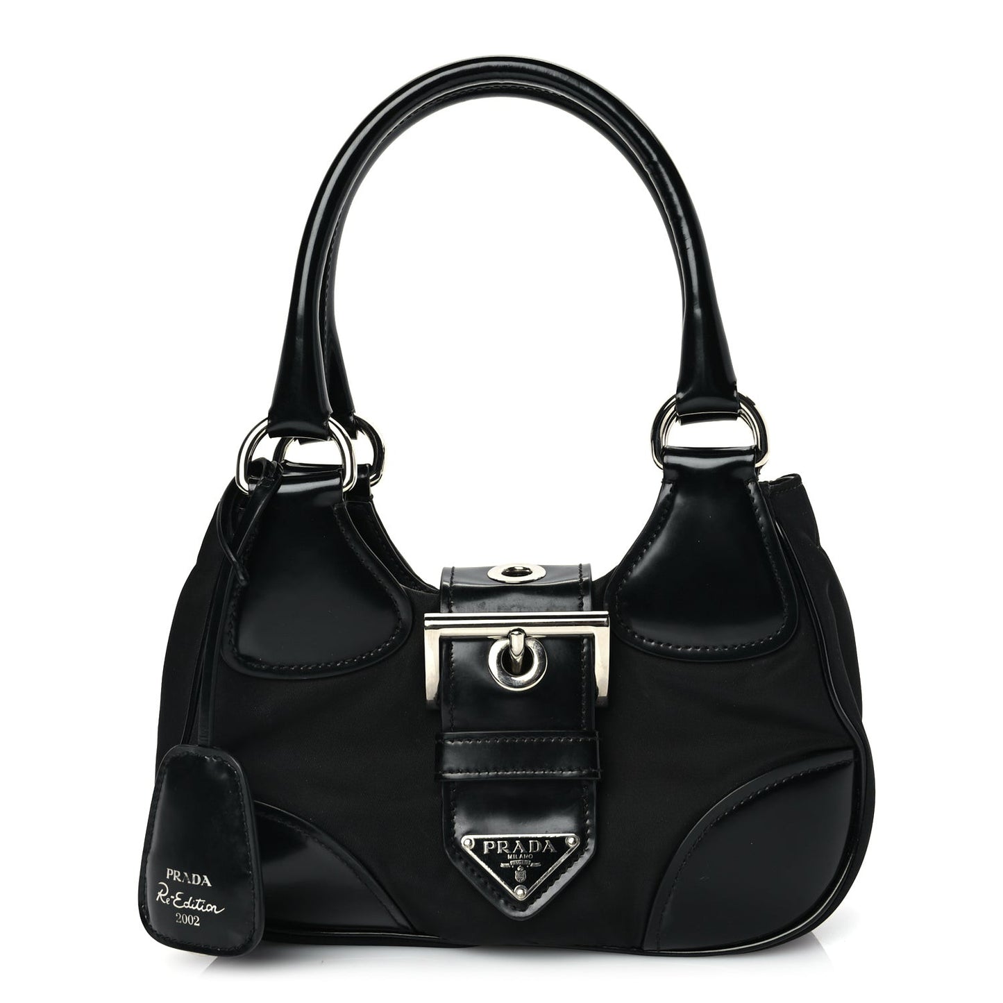 Nappa Soft Padded Re-Edition 2002 Moon Bag Black