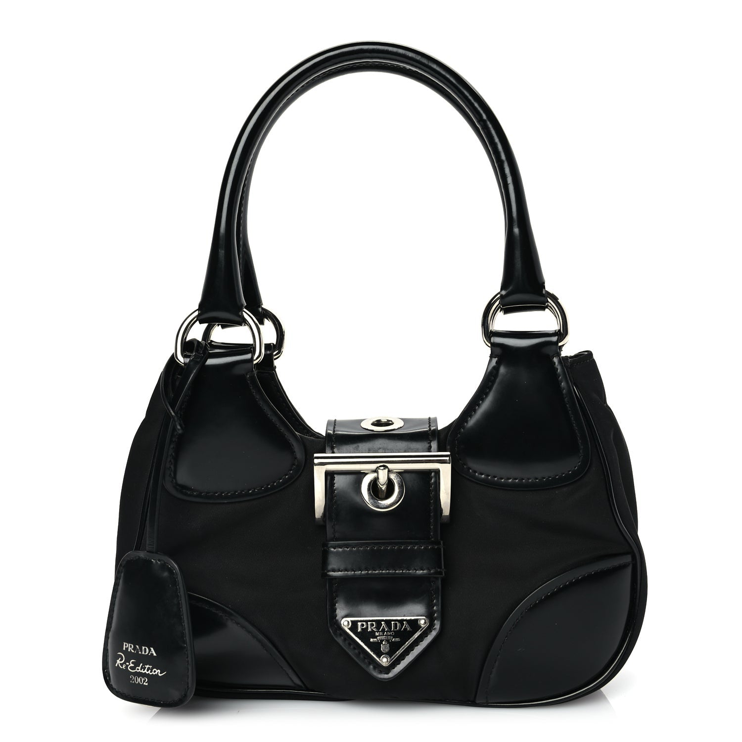 Prada Nappa Soft Padded Re-Edition 2002 Moon Bag Black 1 of 8