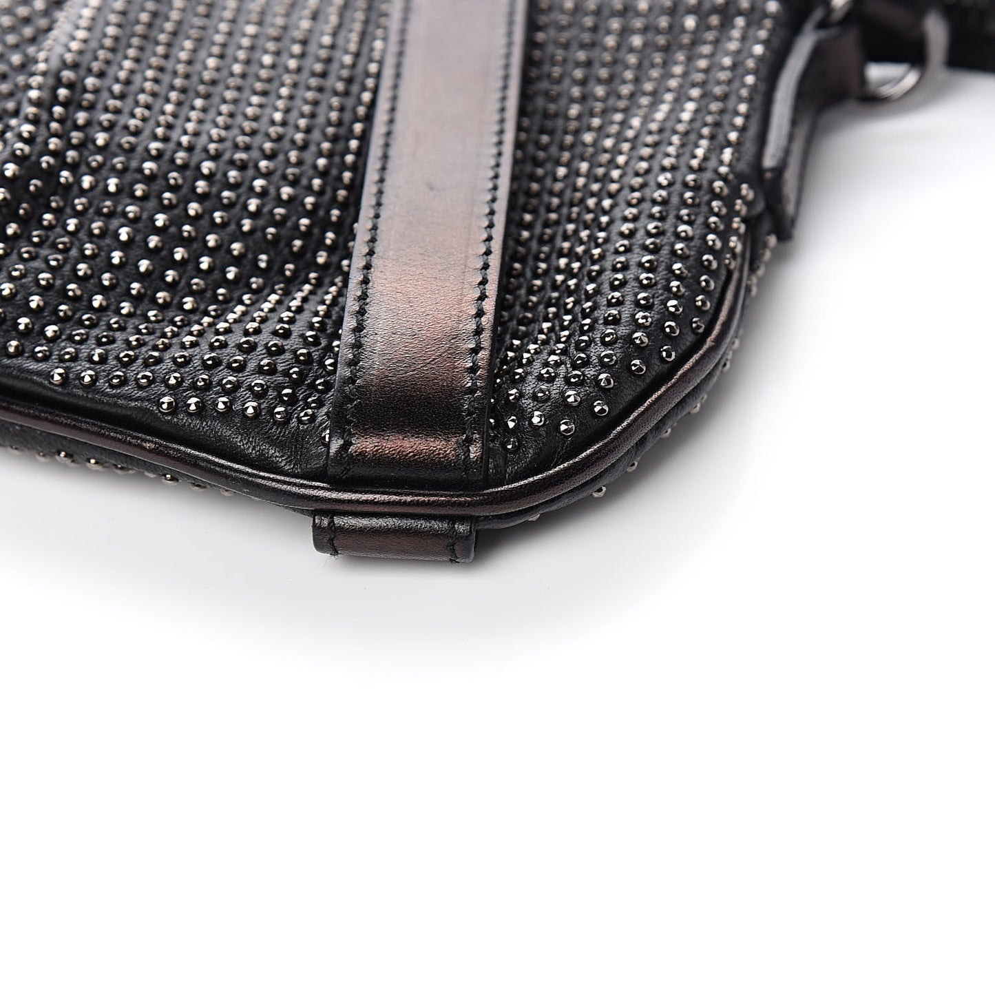 Calfskin Studded Shoulder Bag Black